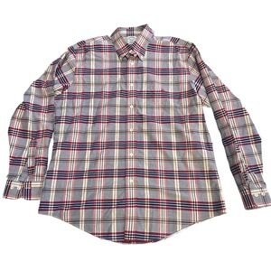 Brooks Brothers Regent Button Up Long Sleeve  Supima Cotton Large Plaid